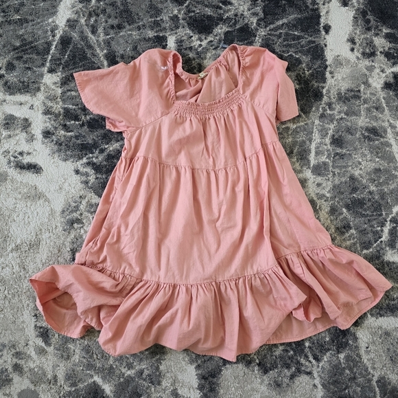 a.n.a Peach Tiered Mini Dress Size L - Picture 2 of 6